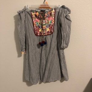Off the shoulder embroidered dress